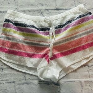 Victoria’s Secret Lounge Shorts M | Sequin Striped Tie Waist Y2K Style